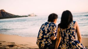 ワイキキビーチ　ファミリーポートレート　家族写真